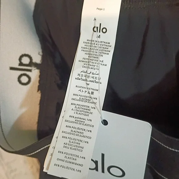 NWT ALO Wide-Leg Black Trouser Pants MEDIUM Elastic Waist Pleated Front Pockets - Picture 6 of 6